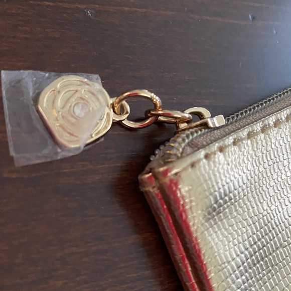 NWT! Lancome brand metallic gold tone zippered bag/pouch - Picture 11 of 12